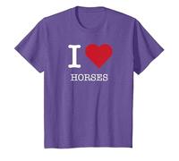 I Heart Horses, I Love Horses T-Shirt, Youth, Purple Heather, Small