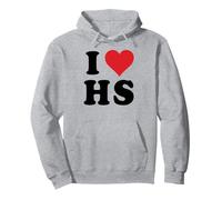 I Heart HS Initials I Love H.S. First And Last Name H S Pullover Hoodie