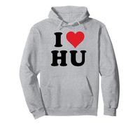 I Heart HU Initials I Love H.U. First And Last Name H U Pullover Hoodie