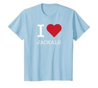 I Heart Jackals, I Love Jackals T-Shirt, Kids, Baby Blue, 3 Years