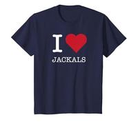 I Heart Jackals, I Love Jackals T-Shirt, Kids, Navy, 3 Years