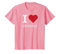 I Heart Jackals, I Love Jackals T-Shirt, Kids, Pink, 12 Years
