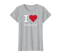 I Heart Jackals, I Love Jackals T-Shirt, Women, Heather Grey, XXL