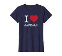 I Heart Jackals, I Love Jackals T-Shirt, Women, Navy, L