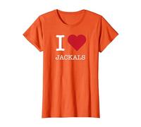 I Heart Jackals, I Love Jackals T-Shirt, Women, Orange, M