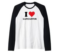 I Heart Lancaster Love UK Raglan Baseball Tee