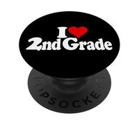 I HEART LOVE 2ND GRADE SECOND GRADE ELEMENTARY SCHOOL PUPIL PopSockets Adhesive PopGrip