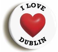 I Heart Love Dublin Location Fridge Magnet (Circular 2inch / 50mm Diameter)