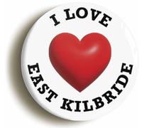 I Heart Love East Kilbride Location Fridge Magnet (Circular 2inch / 50mm Diameter)