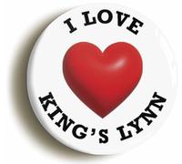 I Heart Love King'S Lynn Location Fridge Magnet (Circular 2inch / 50mm Diameter)