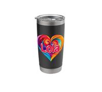 I Heart Love Lola First Name Tshirt Colorful Named Stainless Steel Insulated Tumbler