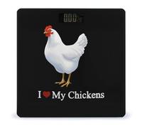 I Heart Love My Chickens Digital Bathroom Scale for Body Weight LCD Display Tempered Glass Weighing Scales