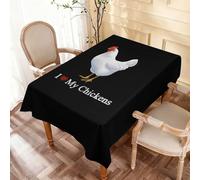I Heart Love My Chickens Rectangle Table Cloth Waterproof Tablecloth Kitchen Dining Decorative Fabric Cover
