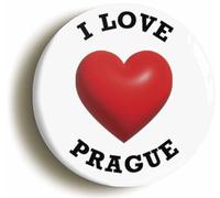 I Heart Love Prague Location Fridge Magnet (Circular 2inch / 50mm Diameter)