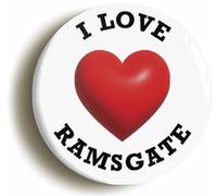 I Heart Love Ramsgate Location Button Badge (1inch / 25mm diameter)
