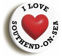 I Heart Love Southend-On-Sea Location Fridge Magnet (Circular 2inch / 50mm Diameter)