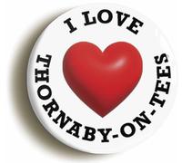I Heart Love Thornaby-On-Tees Location Fridge Magnet (Circular 2inch / 50mm Diameter)