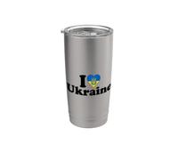 I Heart Love Ukraine Ukrainian Pride Roots Support Stainless Steel Insulated Tumbler