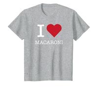 I Heart Macaroni, I Love Macaroni T-Shirt, Youth, Heather Grey, Small