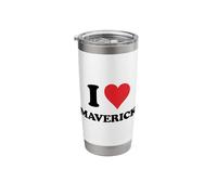I Heart Maverick First Name I Love Personalized Stuff Stainless Steel Insulated Tumbler
