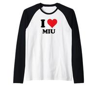 I Heart MIU First Name I Love Personalized Stuff Raglan Baseball Tee