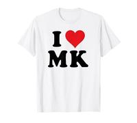I Heart MK Initials I Love M.K. First And Last Name M K T-Shirt