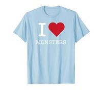 I Heart Monsters, I Love Monsters T-Shirt, Men, Baby Blue, Small
