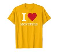I Heart Monsters, I Love Monsters T-Shirt, Men, Golden Yellow, Medium