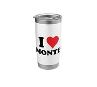I Heart Monte First Name I Love Personalized Stuff Stainless Steel Insulated Tumbler