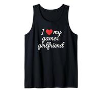 I Heart My Gamer Girlfriend Cute Cursive Red Heart Love Tank Top