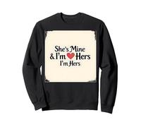 I Heart My Girlfriend: She's Mine & I'm Hers Romantic Quote Sweatshirt, Adult Unisex, Black, L