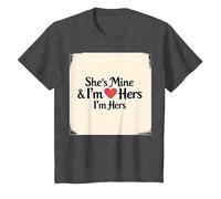 I Heart My Girlfriend: She's Mine & I'm Hers Romantic Quote T-Shirt, Kids, Dark Heather Grey, 6 Years