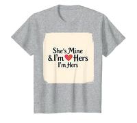 I Heart My Girlfriend: She's Mine & I'm Hers Romantic Quote T-Shirt, Kids, Heather Grey, 10 Years