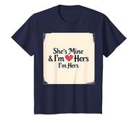 I Heart My Girlfriend: She's Mine & I'm Hers Romantic Quote T-Shirt, Kids, Navy, 8 Years