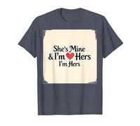 I Heart My Girlfriend: She's Mine & I'm Hers Romantic Quote T-Shirt, Men, Heather Blue, 6XL