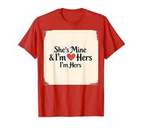 I Heart My Girlfriend: She's Mine & I'm Hers Romantic Quote T-Shirt, Men, Red, L
