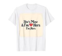 I Heart My Girlfriend: She's Mine & I'm Hers Romantic Quote T-Shirt, Men, White, S