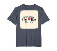 I Heart My Girlfriend: She's Mine & I'm Hers Romantic Quote T-Shirt, Men's Big and Tall, Heather Blue, 5X Tall