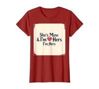 I Heart My Girlfriend: She's Mine & I'm Hers Romantic Quote T-Shirt, Women, Cranberry Red, Small