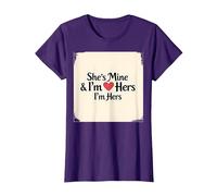 I Heart My Girlfriend: She's Mine & I'm Hers Romantic Quote T-Shirt, Women, Purple, X-Large