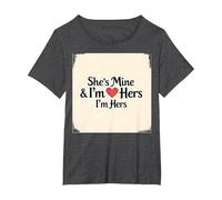 I Heart My Girlfriend: She's Mine & I'm Hers Romantic Quote T-Shirt, Women's Plus, Dark Heather Grey, 2X
