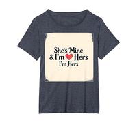 I Heart My Girlfriend: She's Mine & I'm Hers Romantic Quote T-Shirt, Women's Plus, Heather Blue, 3X