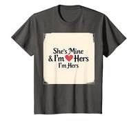 I Heart My Girlfriend: She's Mine & I'm Hers Romantic Quote T-Shirt, Youth, Asphalt Grey, 3T