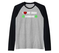 I Heart My Irish Grandad St Patricks Day Family Shamrock Raglan Baseball Tee