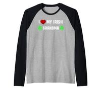 I Heart My Irish Grandma St Patricks Day Family Shamrock Raglan Baseball Tee