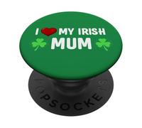 I Heart My Irish Mum Lucky St Patricks Day Family Shamrock PopSockets Adhesive PopGrip