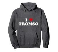 I Heart Norway City - I Love Tromso Pullover Hoodie, Adult Unisex, Dark Heather Grey, XX-Large