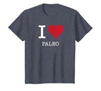 I Heart Paleo, I Love Paleo T-Shirt, Kids, Heather Blue, 8 Years