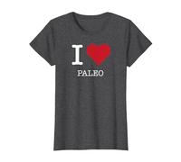 I Heart Paleo, I Love Paleo T-Shirt, Women, Dark Heather Grey, S
