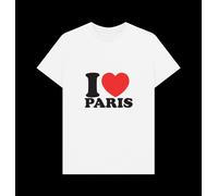 I Heart Paris White T-Shirt apoh White XL